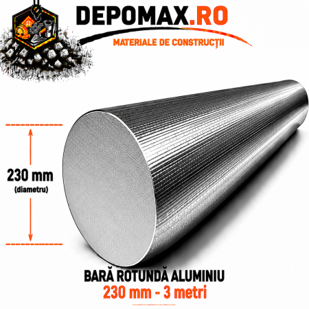 Bara rotunda aluminiu 230 mm, 3 metri, EN AW-6082